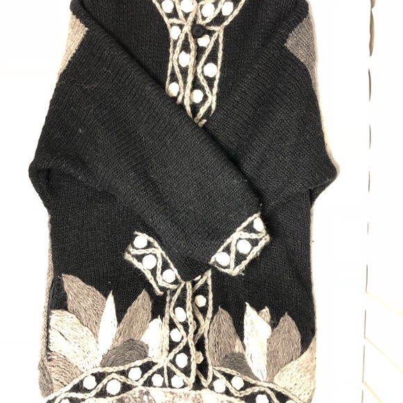 100% wool lined sweater coat Unique longer back cp - Picture 1 of 8